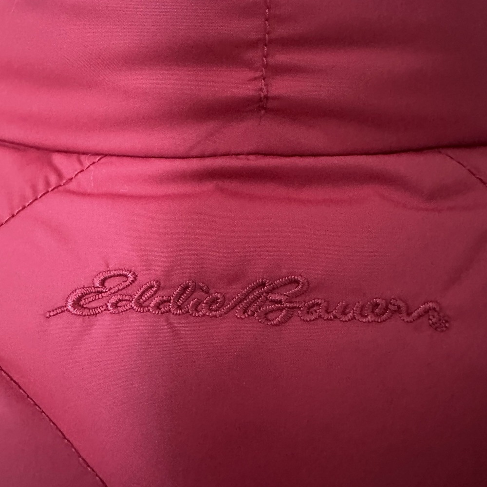 Eddie Bauer Goose Down 700 Fill Power Puffer Jacket Women's Small Red Quilt - Picture 9 of 15